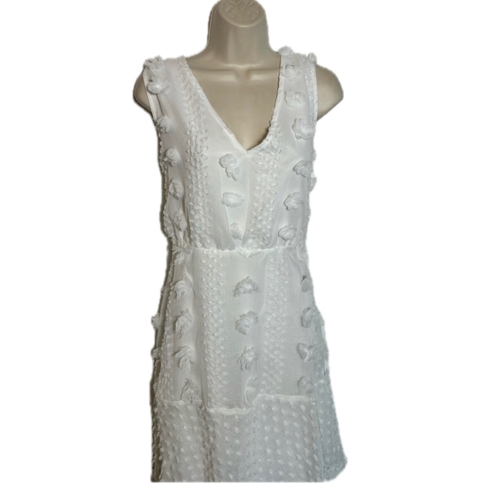 A Beautiful Soul - Altar’d State White Sheer Sleeveless Pom Pom Dress NWT Size1X
